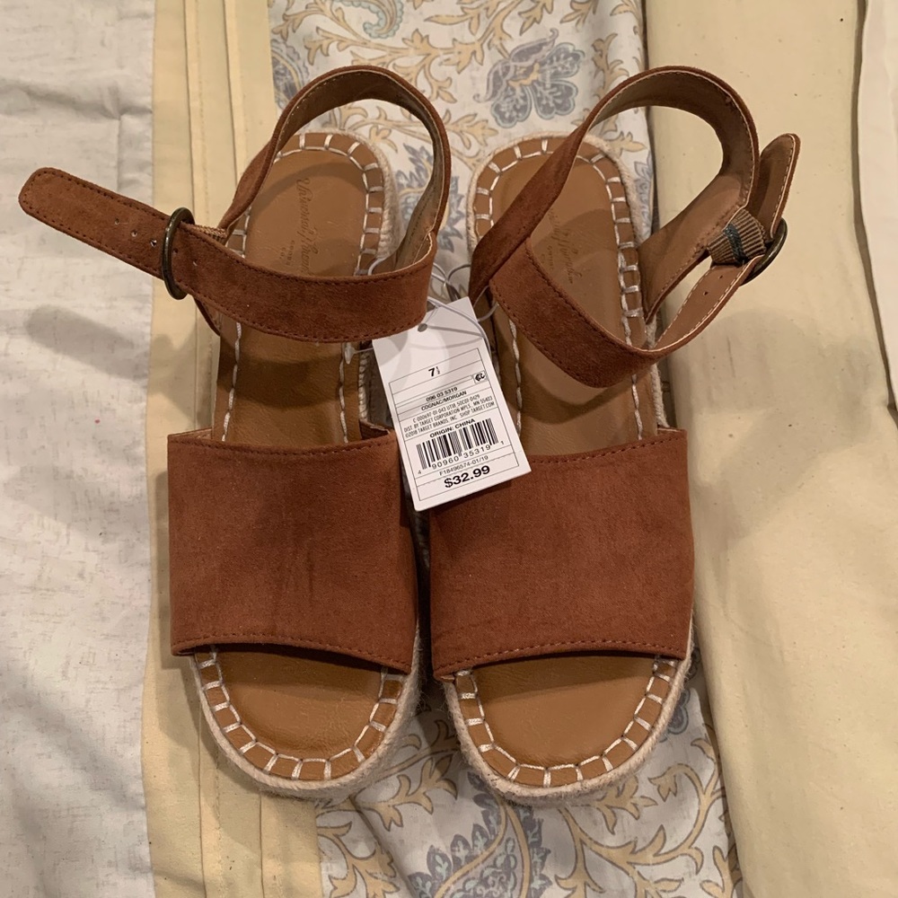 Brown espadrille wedges